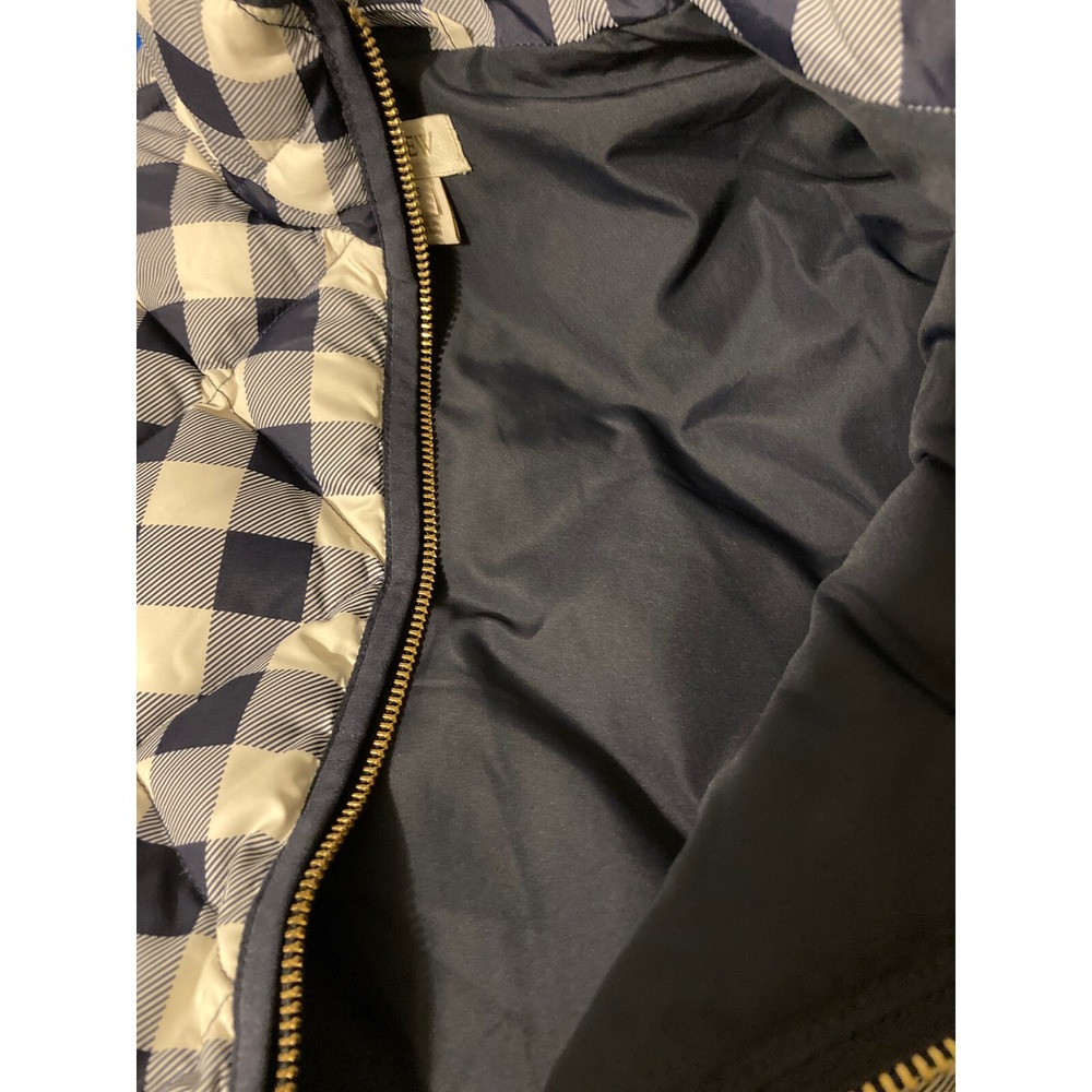 J.Crew Women's Vest Jacket XXS Navy White Zip Front Down Feather Puffer #196 - Picture 6 of 9